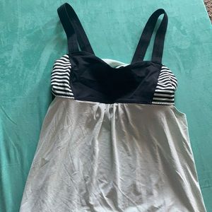 Lululemon, size 8, black and mint tank.
